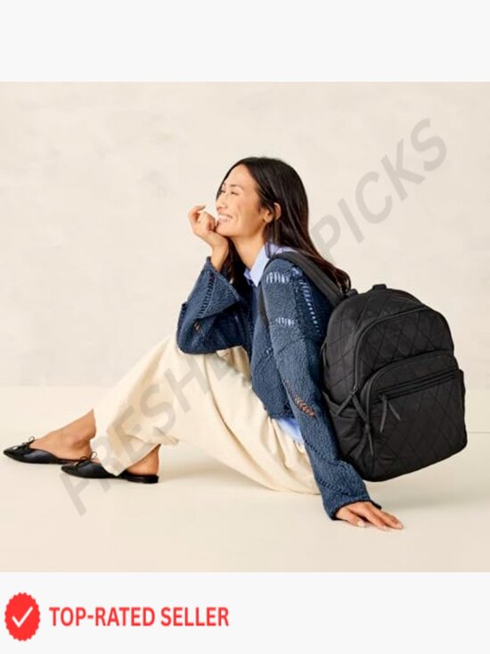 Performance Twill Laptop Backpack with Trolley Sleeve Adjustable Straps